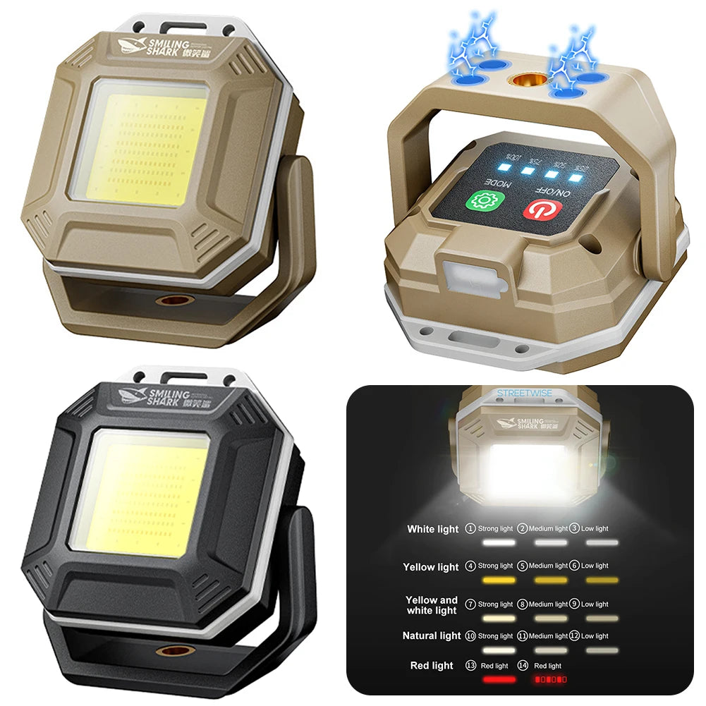Rechargeable COB LED Magnetic Work Light – 500LM Adjustable