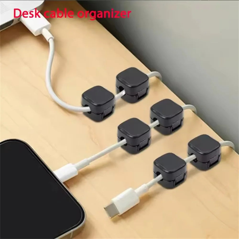 6 Pack Magnetic Cable Clips Adhesive Cord Organizers For Home Office