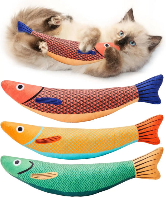 Saury Fish Cat Toys Pack With Catnip Crinkle Sound