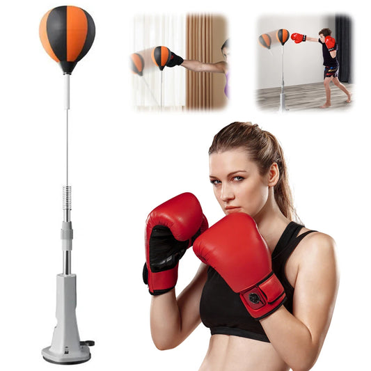 Punching Bag With Stand Height Adjustable Reflex Ball Set For Home Training
