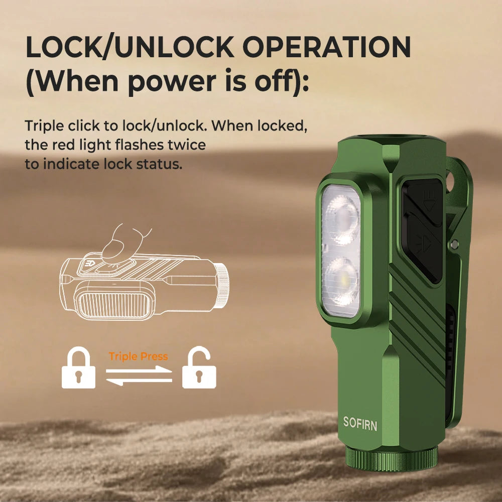 1000LM Rechargeable Mini LED Flashlight with Red Light