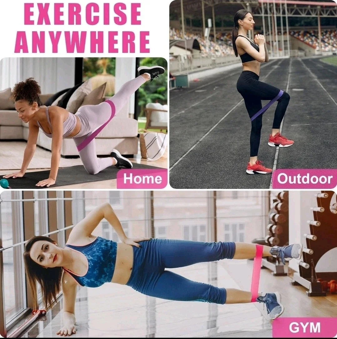 Versatile Resistance Band Set Of 5 Loop TPE Pink For Home Workouts And Yoga