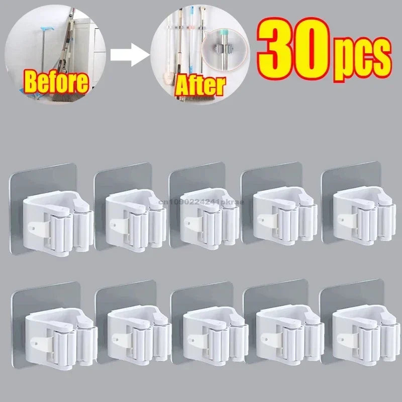 Get It Off the Floor Mop & Broom Wall Organizer – No-Drill Hold