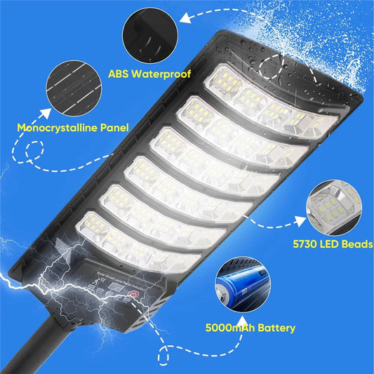 Light Up the Night™ Solar Street Light – Dusk-to-Dawn Remote Control