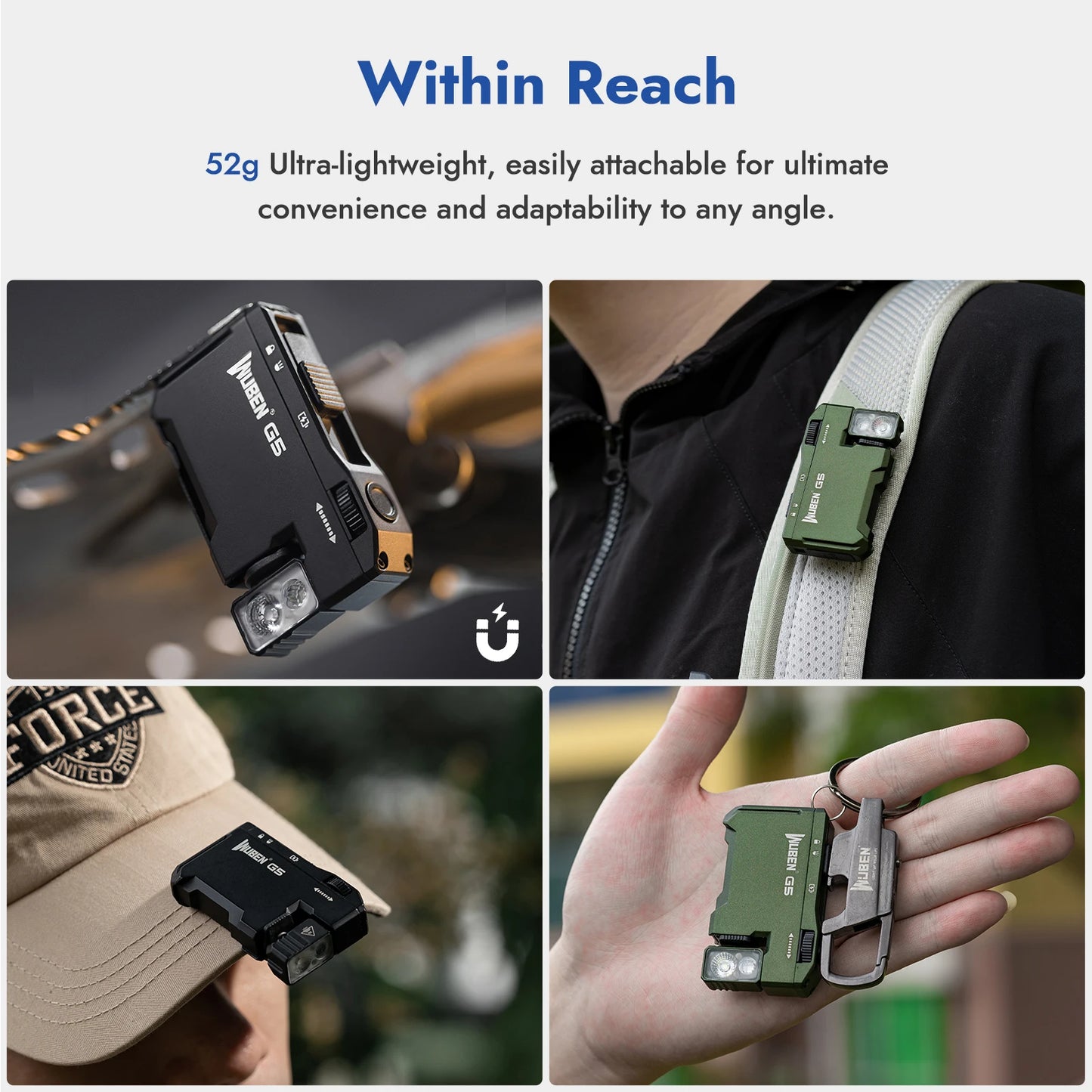 500LM Rechargeable Magnetic EDC Flashlight with USB-C