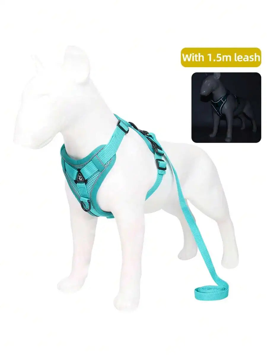 Reflective Pet Harness And Leash Set For Dogs And Cats EscapeProof Adjustable