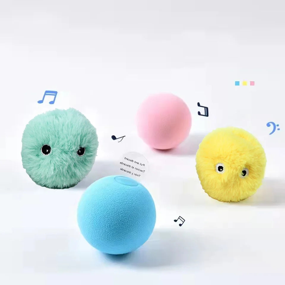 Smart Cat Toys Interactive Ball Squeaky Plush Catnip Training Toy