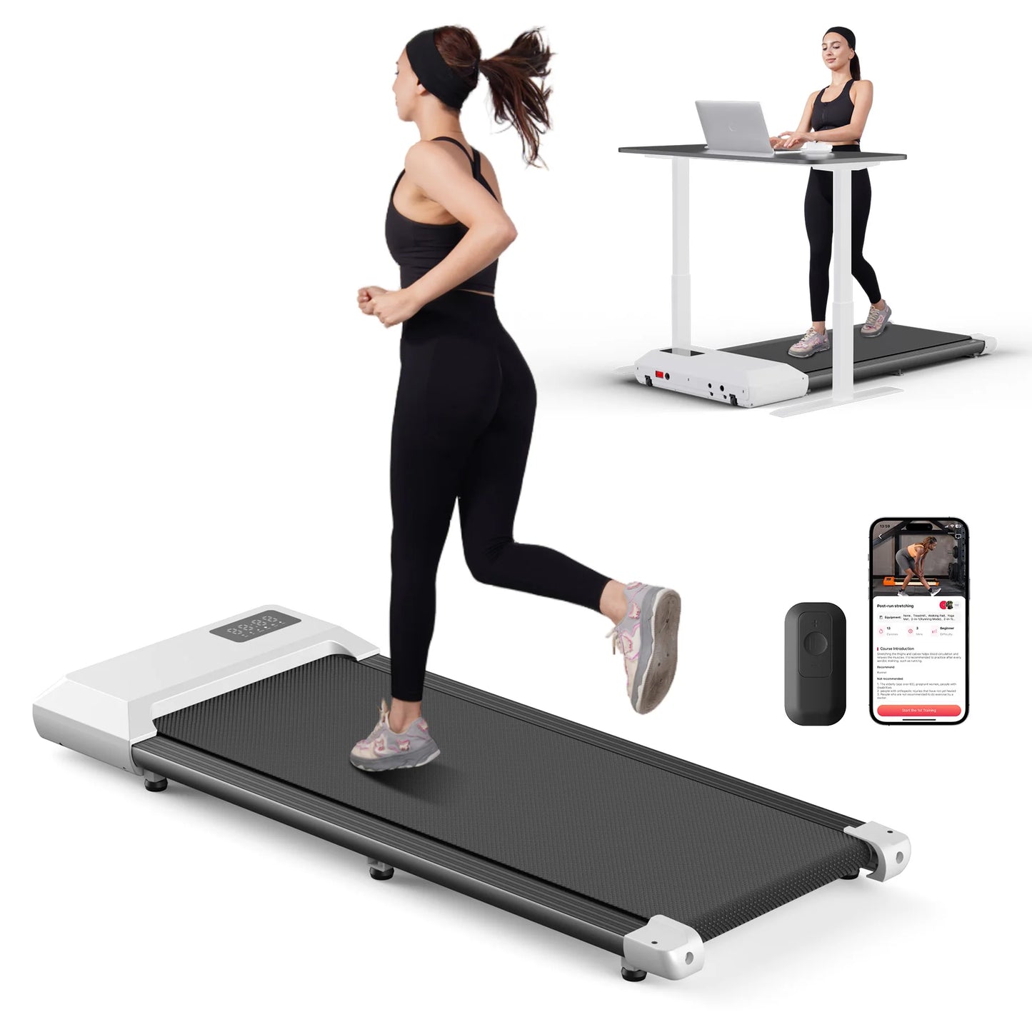 Superun 2-in-1 Home Walking Pad Treadmill - 2.5 HP Compact Home Cardio