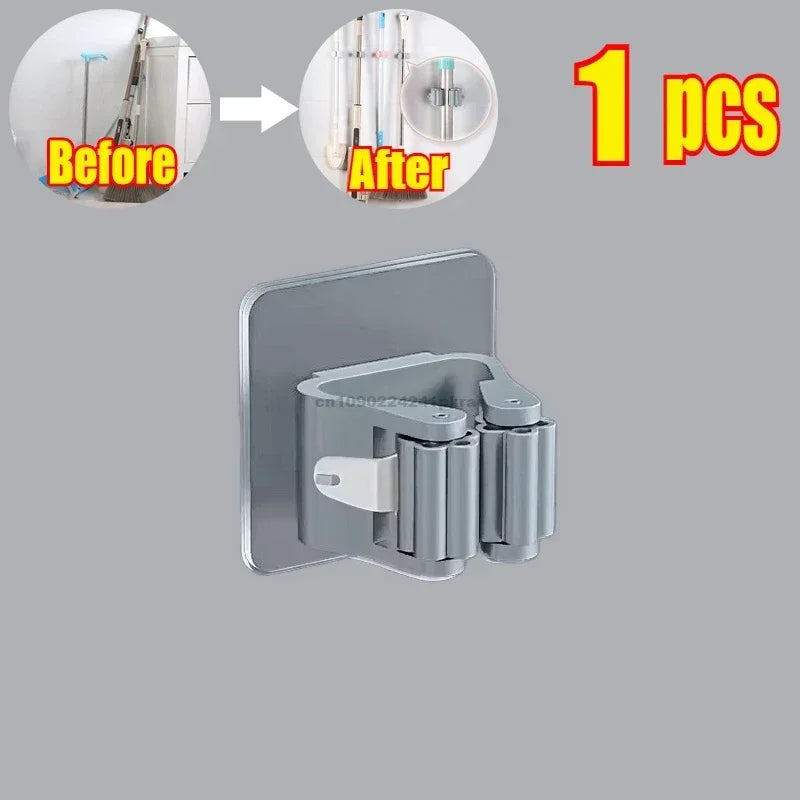 Get It Off the Floor Mop & Broom Wall Organizer – No-Drill Hold