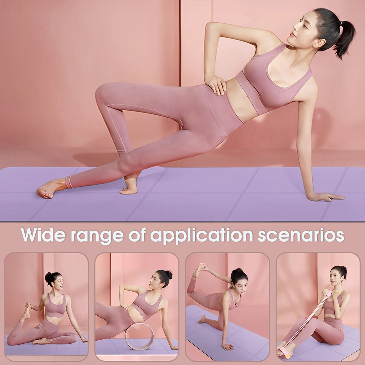 Foldable Eco Friendly Yoga Mat 4mm Travel Size For Yoga Pilates Floor Workouts