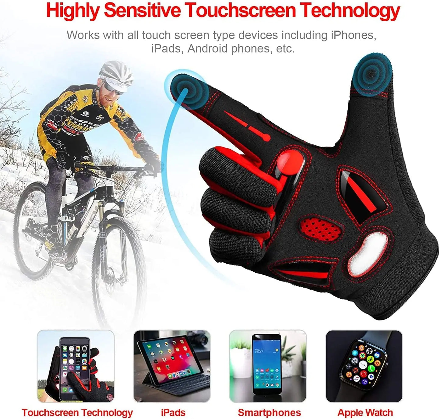 Cycling Gloves Unisex Breathable Non Slip Touchscreen MTB Road Racing