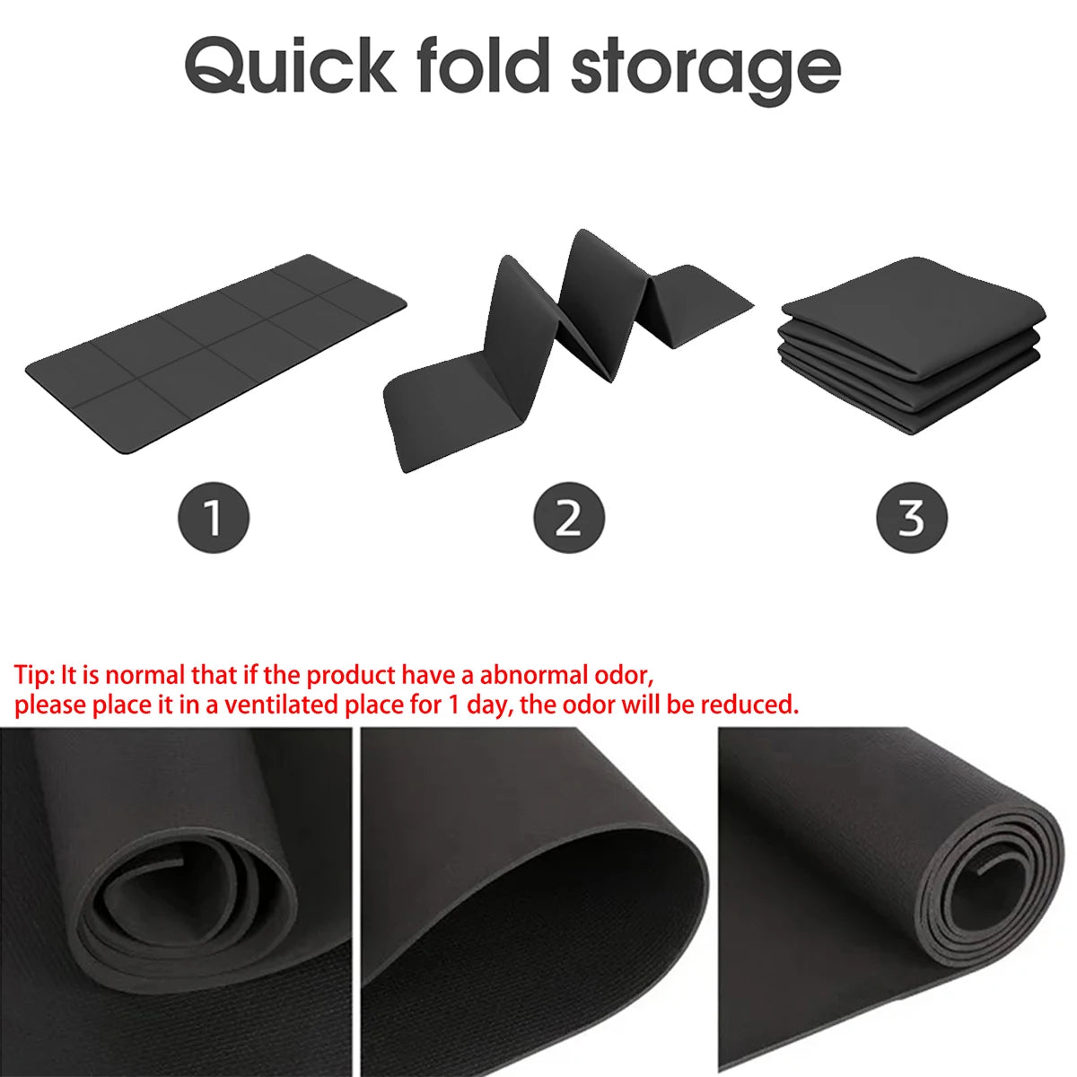 Foldable Eco Friendly Yoga Mat 4mm Travel Size For Yoga Pilates Floor Workouts