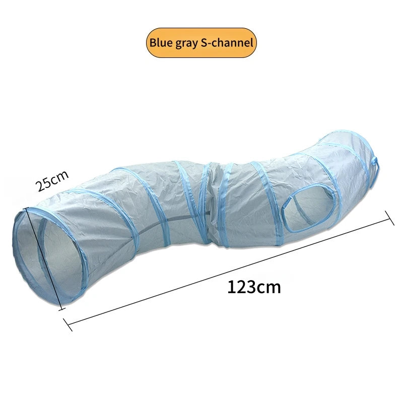 Foldable Cat Tunnel Toy For Indoor Play Breathable Fabric
