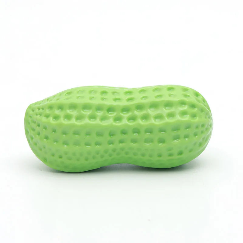 Peanut Shaped Dog Chew Toy Squeaky Interactive Rubber Pet Toy