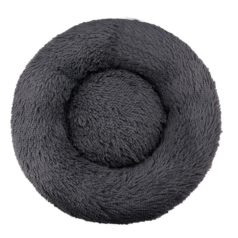 Round Dog Bed Plush Winter Warm Washable For Small Medium Large Dogs Cats