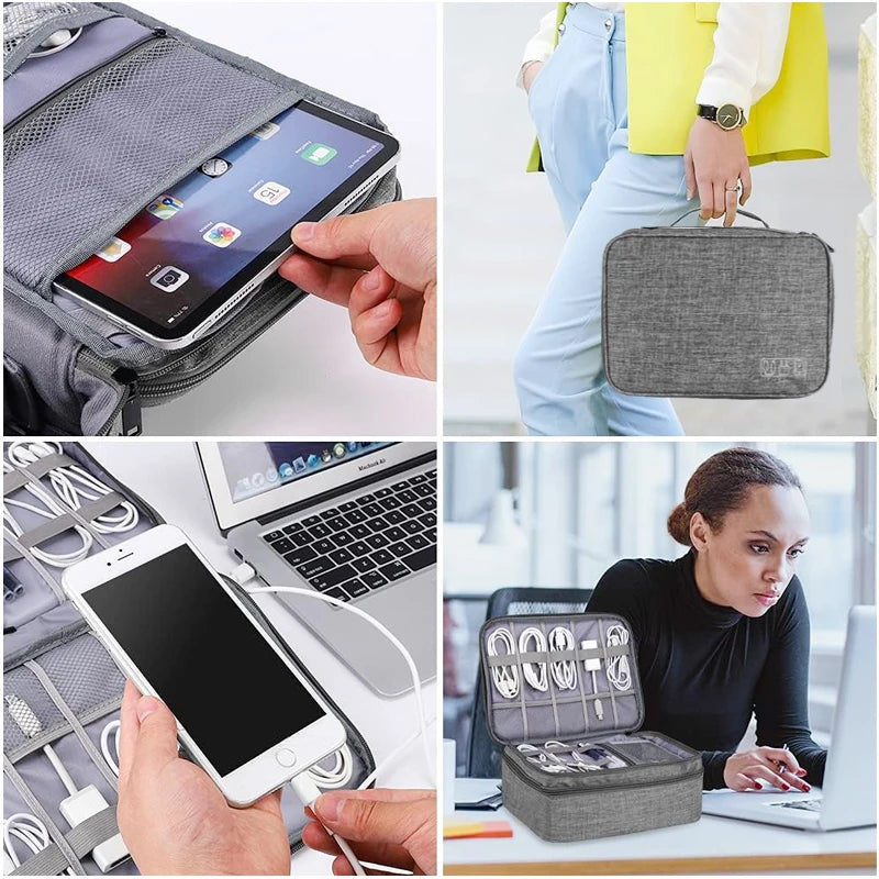 Travel Cable Storage Bag Portable Waterproof Tech Organizer For Travelers
