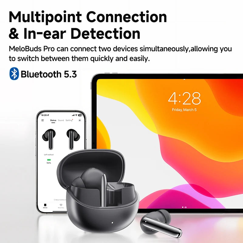 QCY MeloBuds Pro ANC Earphones 46dB Hybrid LDAC For Music Lovers