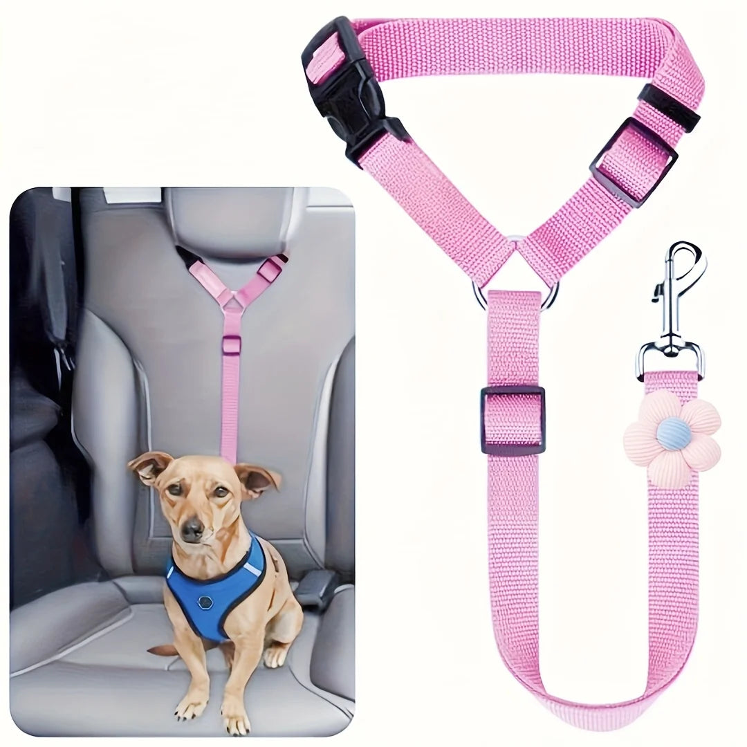 Dog Seat Belt For Vehicle Safety Tether, Car Harness Leash