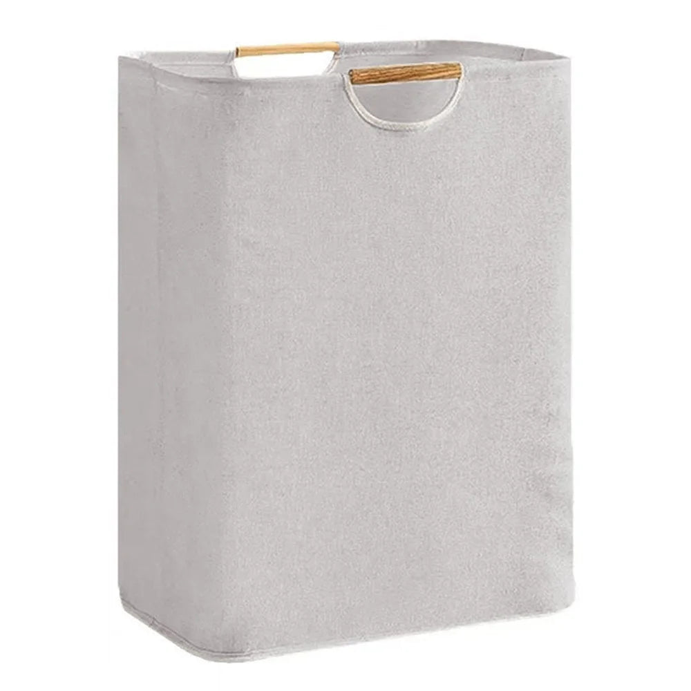 Essential Collapsible Laundry Basket For Small Spaces With Wooden Handle