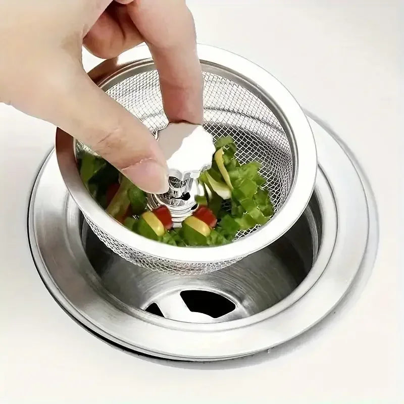 Kitchen Sink Strainer With Handle And Stopper Premium Stainless Steel Home Cooks