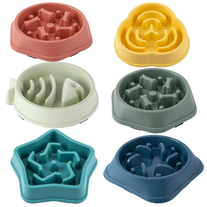 Slow Feeder Pet Bowl For Cats And Dogs Non Slip Anti Choking Maze Design