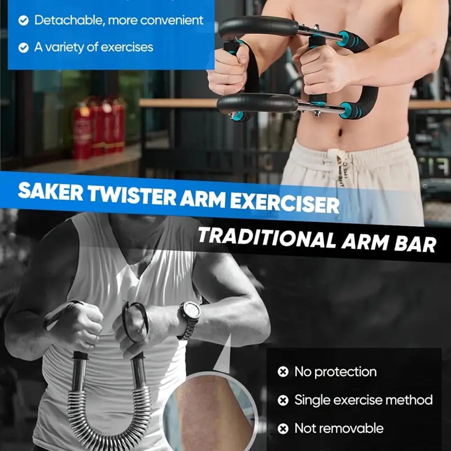 U Shape Hand Gripper 40kg Power Twister Arm Trainer for Men and Women