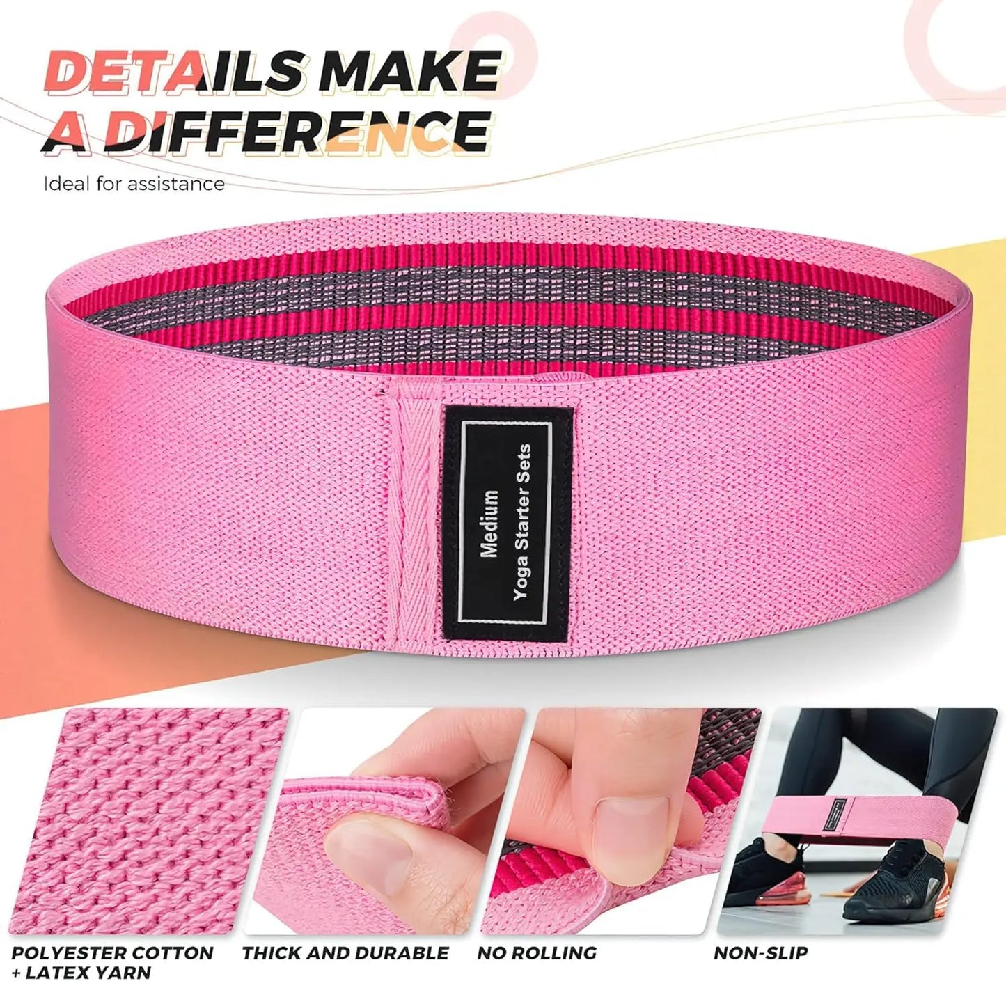 Resistance Bands Pro Set Heavy Medium Light Loops For Pilates Yoga Unisex
