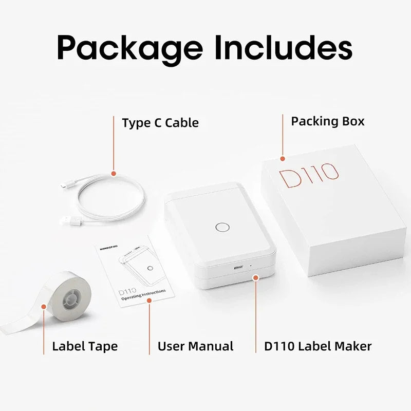 Niimbot D110 Thermal Label Printer Bluetooth Inkless For Mobile Labeling