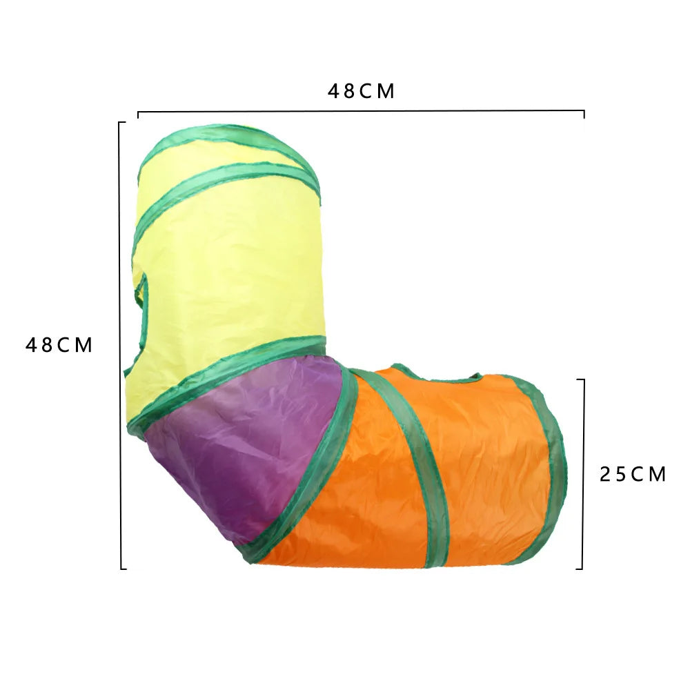 Foldable Cat Tunnel Toy For Indoor Play Breathable Fabric