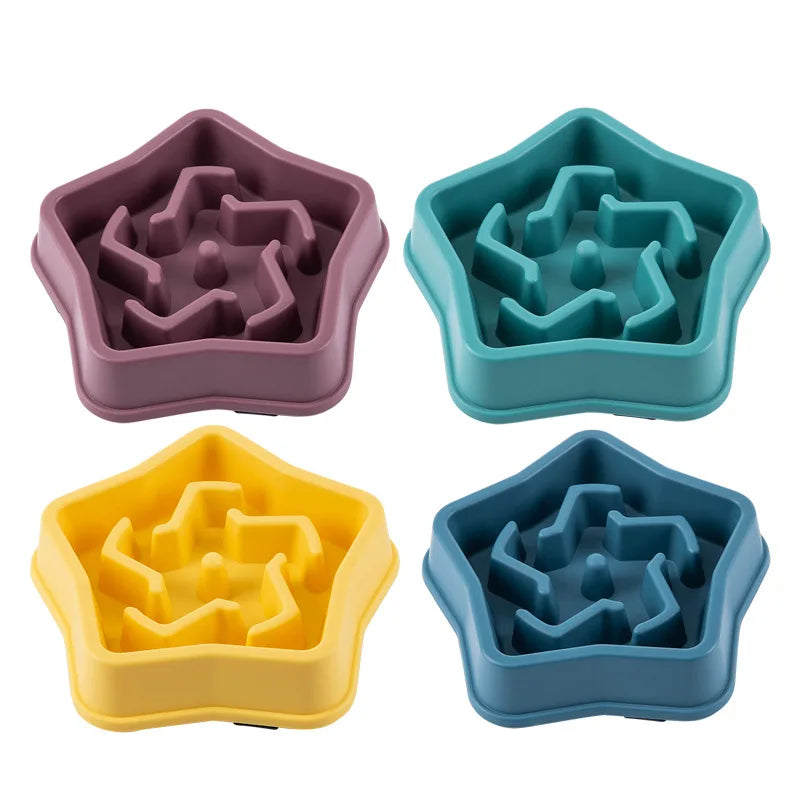 Slow Feeder Pet Bowl For Cats And Dogs Non Slip Anti Choking Maze Design