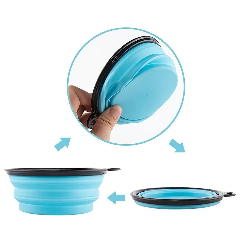 Durable Collapsible Portable Pet Food Bowl TPR Silicone For Dogs And Cats Travel