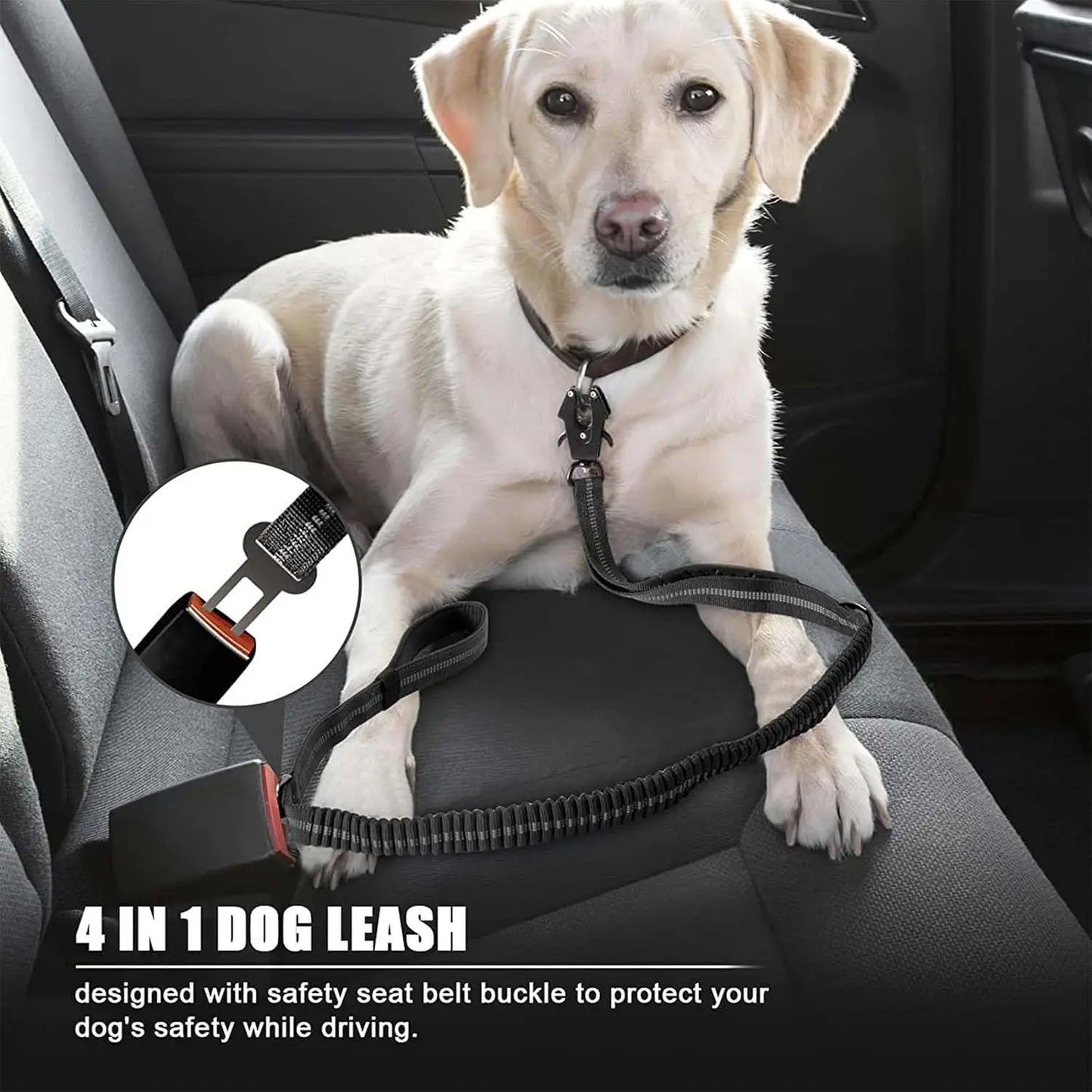 Reflective Shock Absorbing Tactical Dog Leash for Large Dogs
