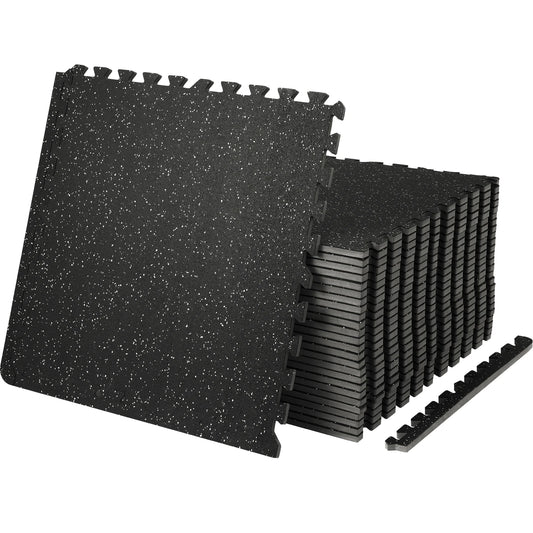SucceBuy Interlocking Gym Floor Mats Half Inch Thick Waterproof For Workouts
