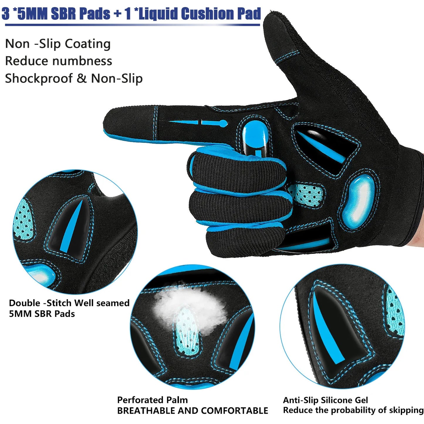 Cycling Gloves Unisex Breathable Non Slip Touchscreen MTB Road Racing