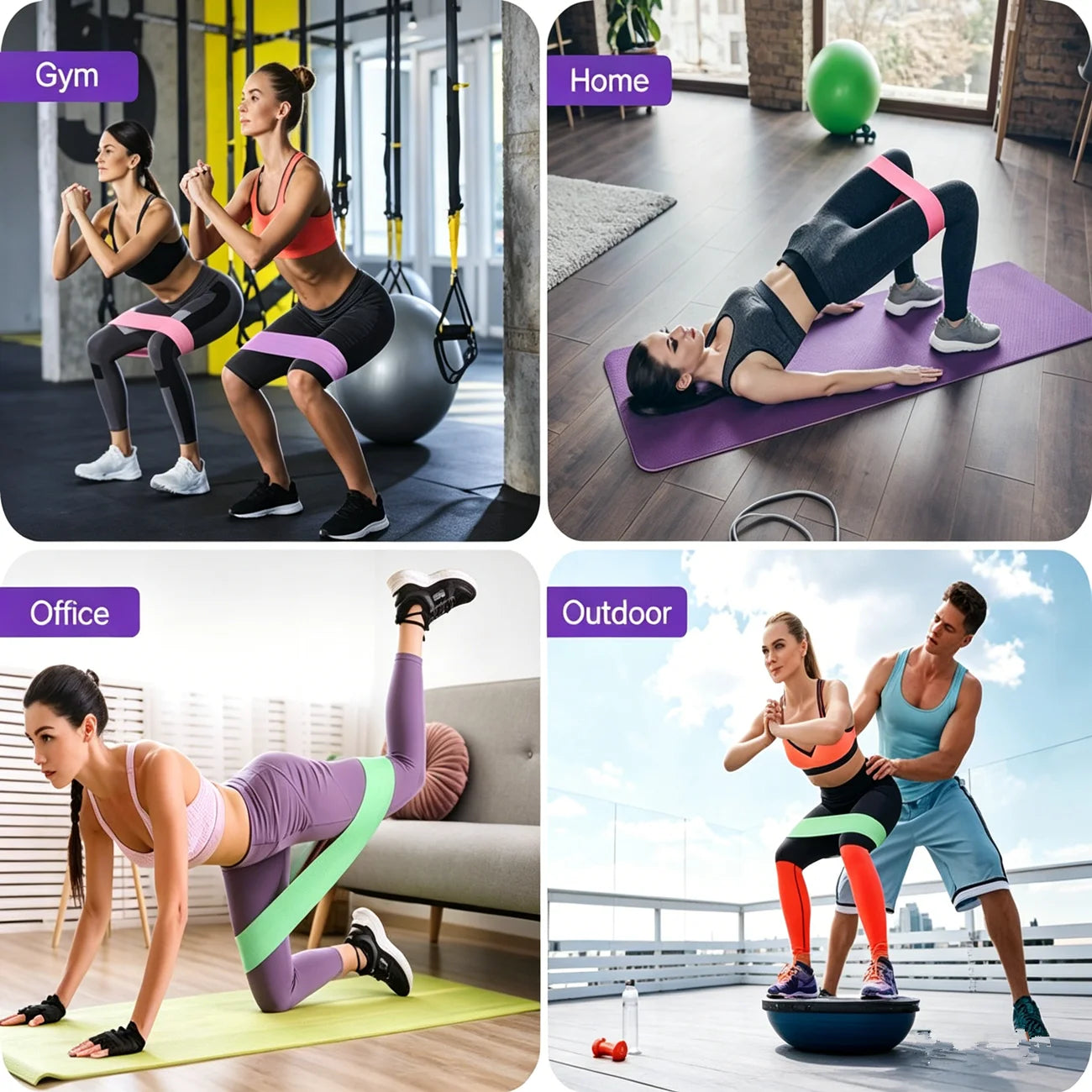 Resistance Loop Bands Set Of 3 For Home Workouts And Glutes Training
