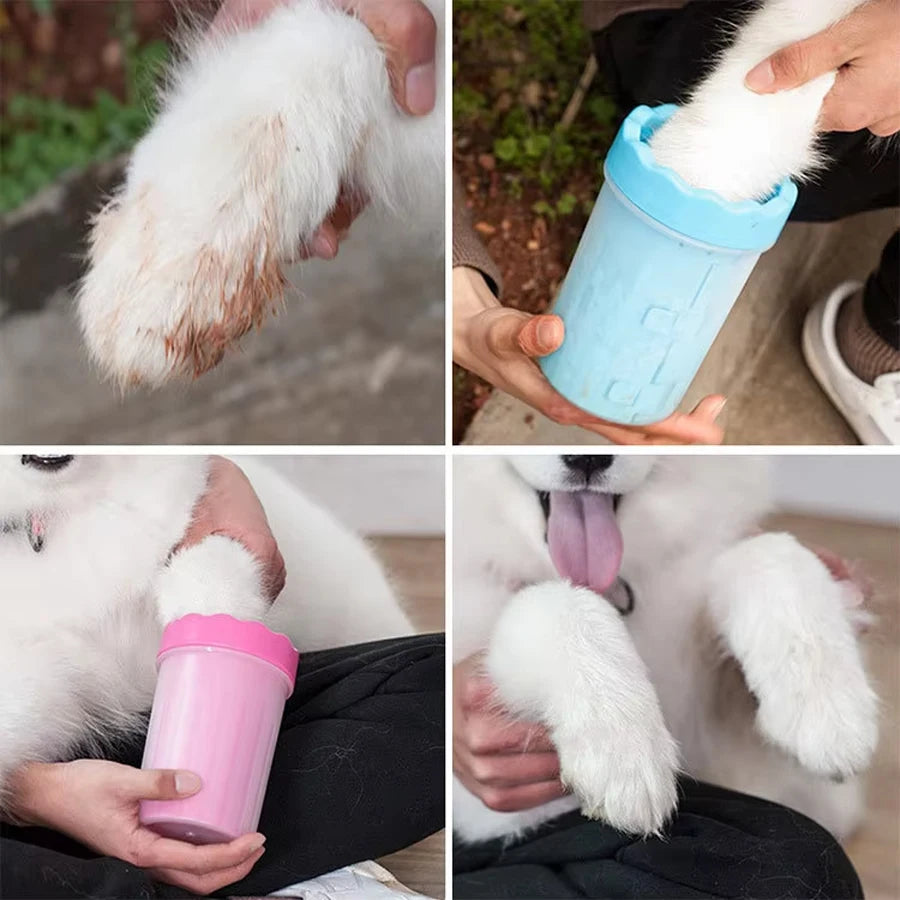 Foot Wash Cup With Silicone Brush For Dogs And Cats