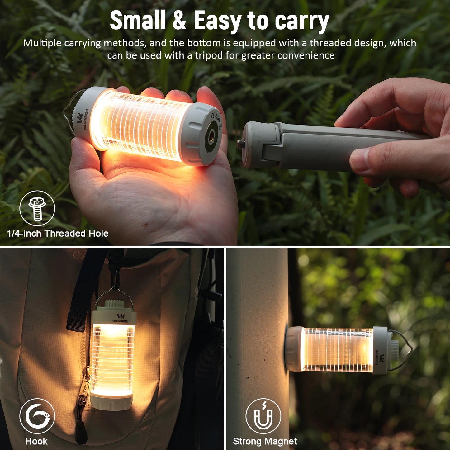 Wurkkos CL01 LED Camping Lantern 550LM Rechargeable Waterproof RGB For Campers