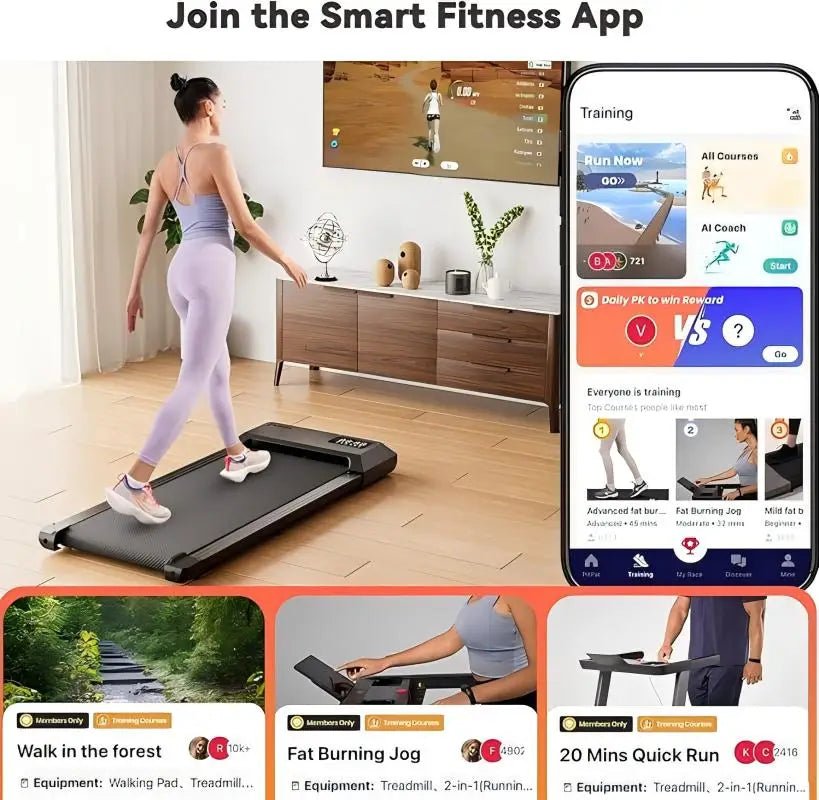 Superun 2-in-1 Home Walking Pad Treadmill - 1.5 HP Compact Home Cardio