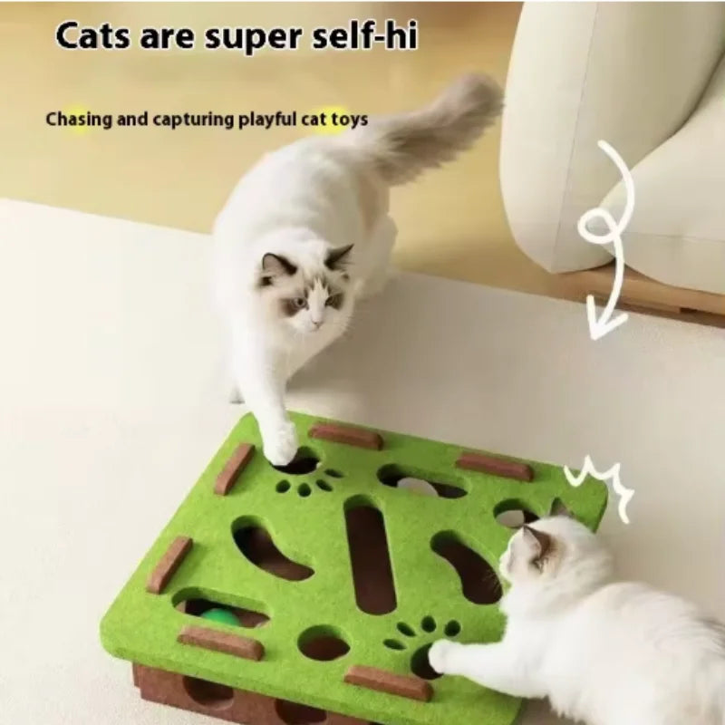 Interactive Cat Maze Puzzle Toy With Bell Balls For Cats