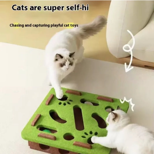 Interactive Cat Maze Puzzle Toy With Bell Balls For Cats