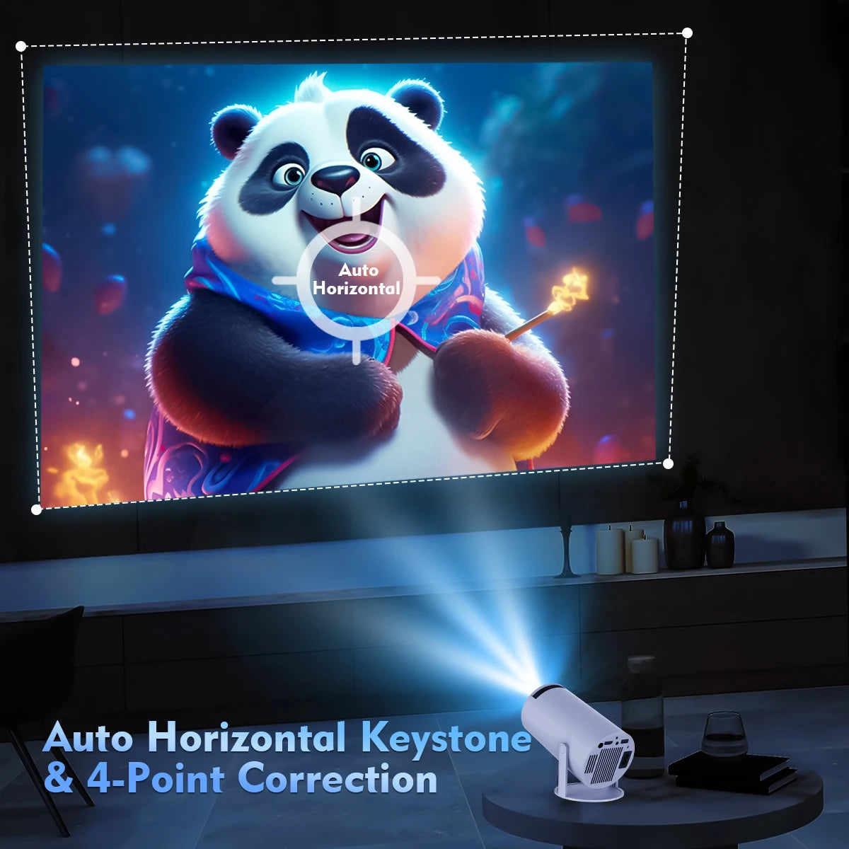 Portable 8K Home Theater Projector with Android 14 & WiFi 6