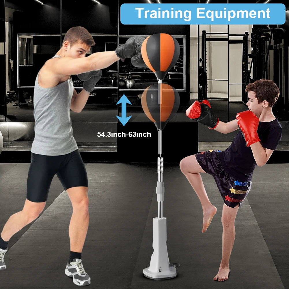 Punching Bag With Stand Height Adjustable Reflex Ball Set For Home Training