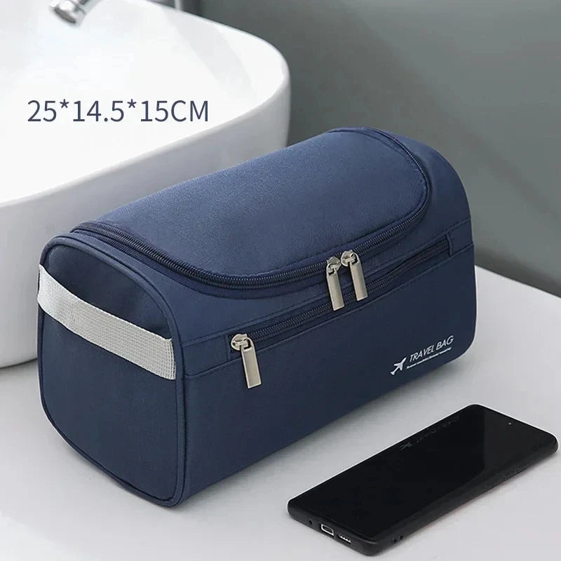 Leather Toiletry Bag Dopp Kit Hanging Travel Organizer For Men And Women