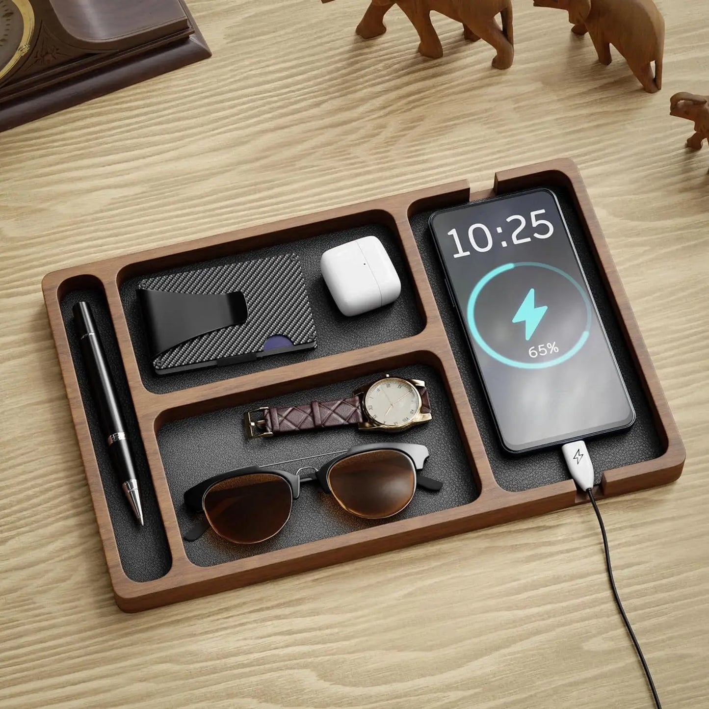 Clear the Clutter Solid Wood Desktop Organizer