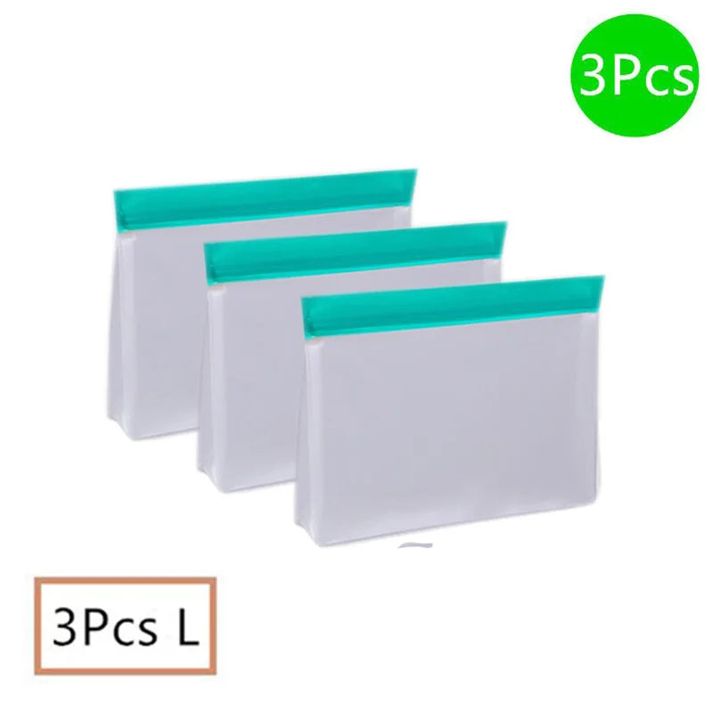 Reusable PEVA Food Storage Bag Leakproof Freezer Safe Stand Up For Fresh Produce