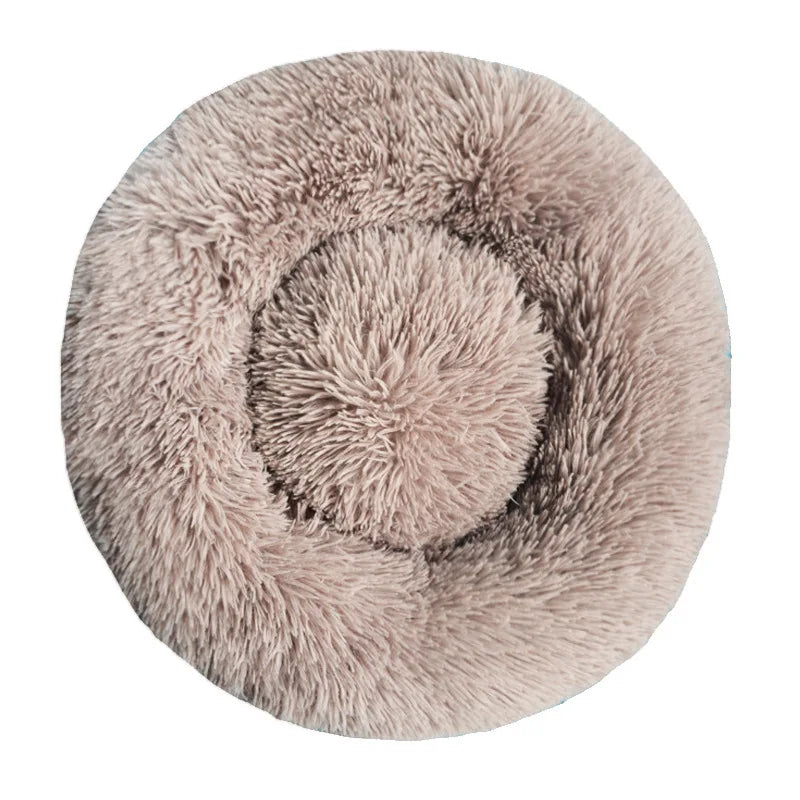 Round Dog Bed Plush Winter Warm Washable For Small Medium Large Dogs Cats