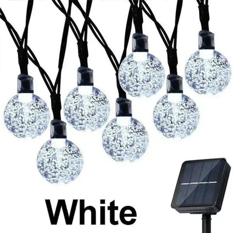 Solar String Lights Outdoor Crystal Fairy Lights 8 Modes Waterproof Patio