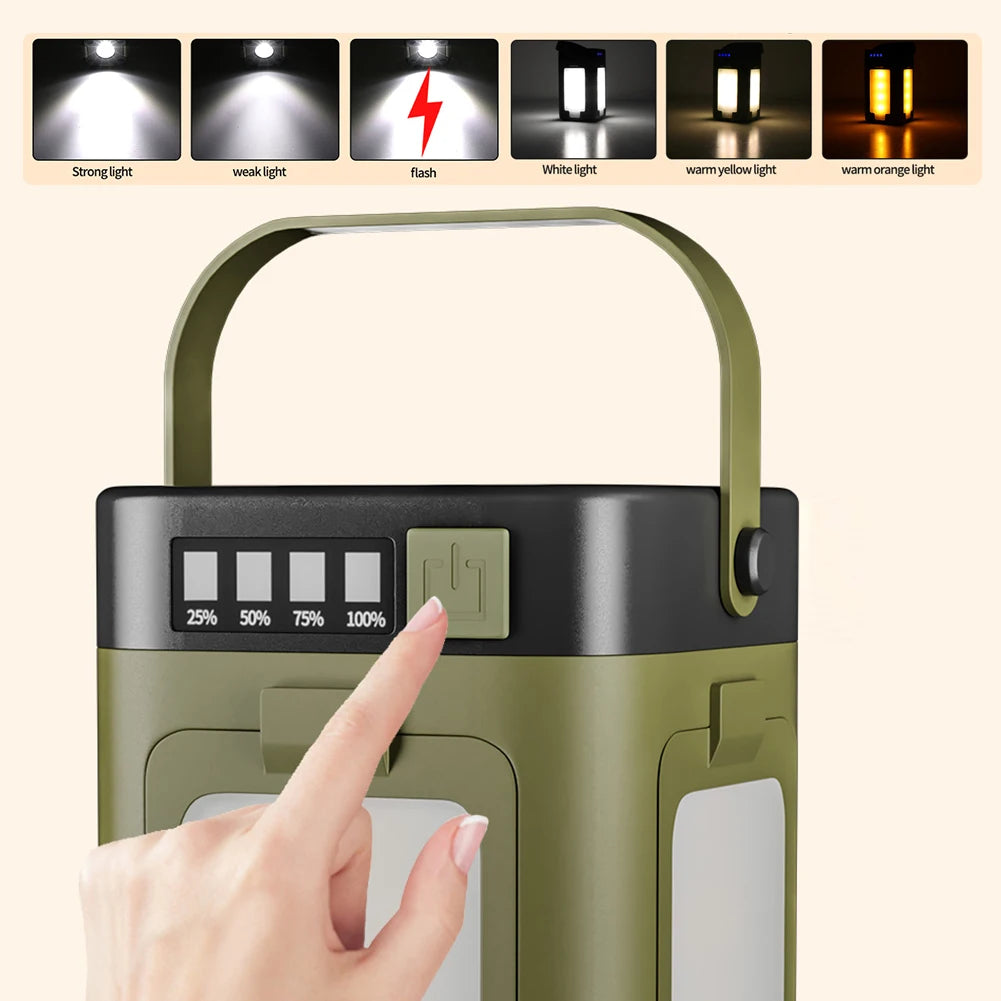 Shunmaii Solar Camping Lantern Foldable Waterproof Rechargeable Light Outdoors