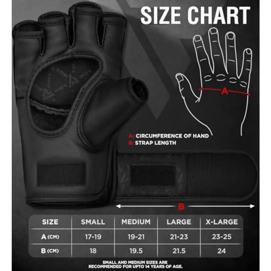MMA Grappling Sparring Gloves 12oz Polyester Half Finger Training For Men Women