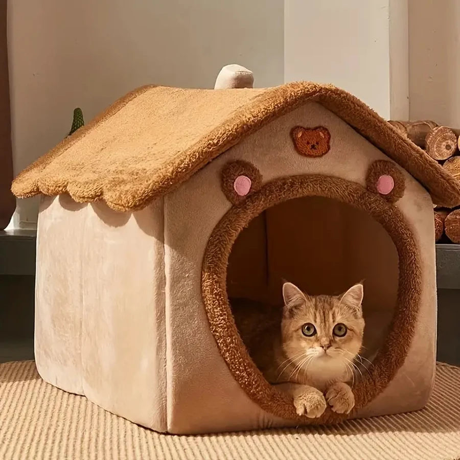 Foldable Pet House With Removable Washable Cover Portable